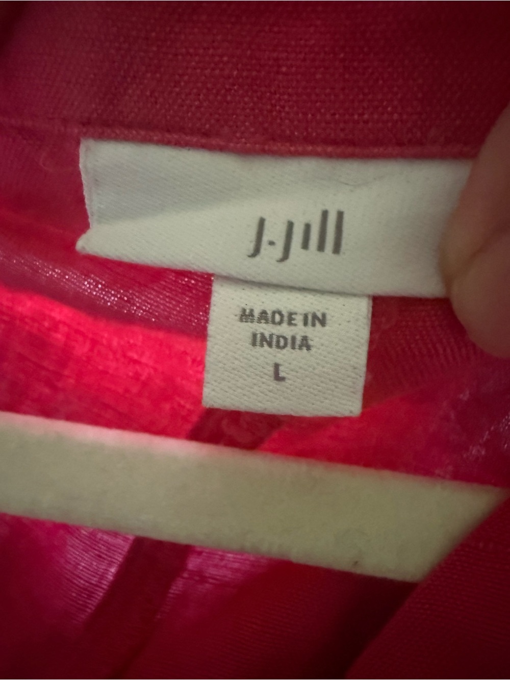 J. Jill pink linen blend dress with pockets Large v-neck EUC - Picture 4 of 4
